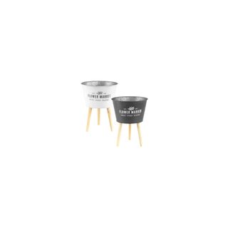 Vaso para Plantas BBQ com Pé de Madeira - Twisted Media 