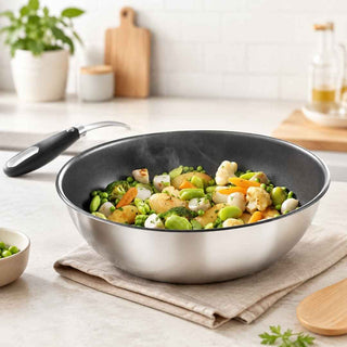 Wok Tefal Ingenio Preference 26cm em Aço Inoxidável Indução - Twisted Media