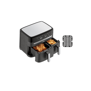 Fritadeira Tefal Easy Fry &amp; Grill Dual XXL 8,3 L em aço inoxidável - Twisted Media