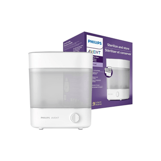 Avent Esterilizador Elétrico a Vapor 3 em 1 sendo facilmente higienizado.