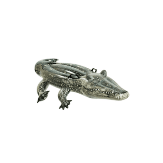Boia inflável Intex Realistic Gator Ride-On em formato de jacaré multicolorido -Twisted Media