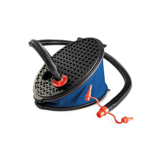 Inflador manual de pé Intex com bicos preto azul e vermelho para insufláveis