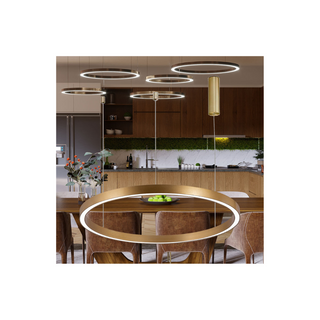 Candeeiro Pendente LED Lina BH16-09186 iluminando sala de estar com estilo e eficiência.
