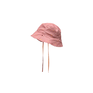 Chapéu de praia reversível Monnëka Whale Pink com proteção solar para crianças - Twisted Media 