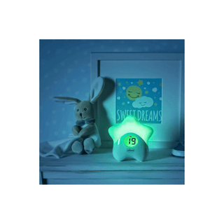CHICCO Luz Noturna com Termômetro Star, proporcionando luz suave e monitoramento de temperatura para o conforto do bebê - Twisted Media