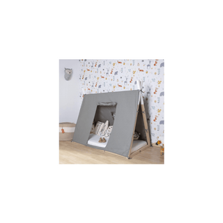 Cama CHILDHOME Tipi 70x140 White, com design em forma de tenda tipi, em acabamento branco, ideal para quartos infantis com um toque moderno e aconchegante.