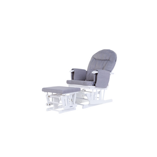 CHILDHOME Gliding Chair Round With Footrest Wood Canvas - Twisted Media