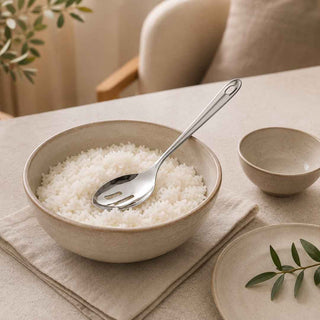 Colher perfurada para arroz Tramontina em aço inoxidável - Twisted Media