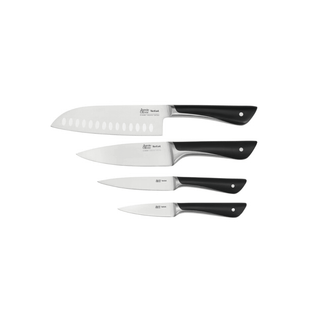 Conjunto de 4 facas Jamie Oliver by Tefal K267S456 em aço inoxidável alemão com cabos pretos