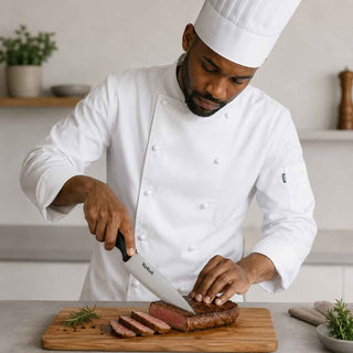 Faca de chef Comfort com lâmina de 20 cm preta - Twisted Media