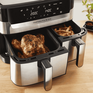 Fritadeira Tefal Dual Easy Fry &amp; Grill 8,3L em aço inox - Twisted Media