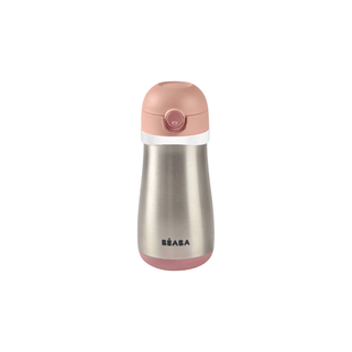 Garrafa de água BEABA inox 350ml cor Old Rose para crianças disponível na loja online Twisted Media Angola
