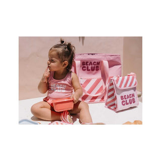Lancheira infantil Monnëka Stripes Bloom & Blush ideal para escola e passeios - Twisted Media