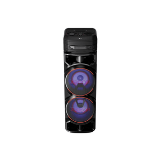 Coluna LG XBOOM RNC9 preta com luzes LED coloridas e woofer X-Shiny - Twisted Media