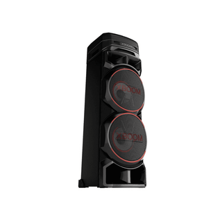 Coluna LG XBOOM RNC9 preta com luzes LED coloridas e woofer X-Shiny - Twisted Media