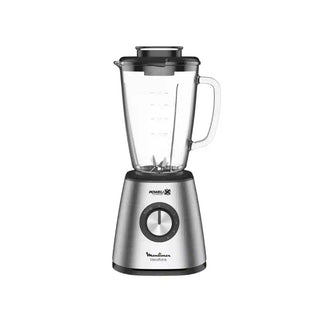 Liquidificador Moulinex 800W com jarro de vidro e frutas frescas