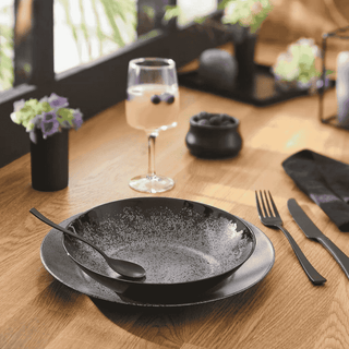 LUMINARC Prato de sopa de ardósia preta 20cm 6 peças - Twisted Media