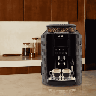 Máquina de café automática KRUPS EA815070 com design compacto – vista frontal