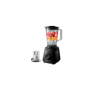 philips liquificador com sumo no frasco e frutas