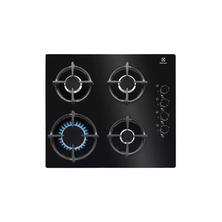 Placa de Gás Electrolux KGG6407K 58cm em vidro cristal preto - Twisted Media