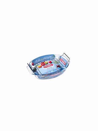 Prato fundo oval Pyrex® IRRESISTIBLE, feito de vidro borossilicato, com alças grandes e laterais fundas, ideal para grandes refeições.
