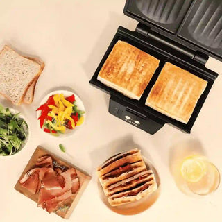 Sanduicheira Krups preta 850W com placas cerâmicas antiaderentes e design icónico - Twisted Media