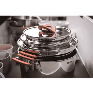 Panelas OptiSpace Titanium Indução Tefal 6 Peças Inox - Twisted Media