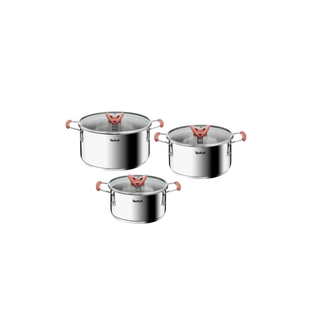 Panelas OptiSpace Titanium Indução Tefal 6 Peças Inox - Twisted Media