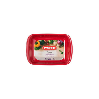 Travessa Retangular Pyrex Vermelha 33x23cm 4,1 Litros&nbsp; Durabilidade e Praticidade - Twisted Media